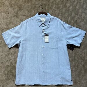 Tasso Elba Island Sky Blue Men's Linen Casual Shirt